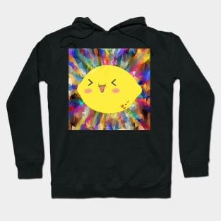 Fruit Lemon on Colorful Background Funny Happy Sour Face Accessory Gift Hoodie